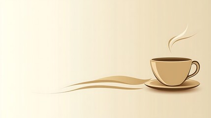 A detailed clip art of a steaming cup of coffee with heart-shaped steam on a white background