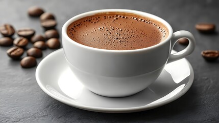 A detailed clip art of a steaming cup of coffee with heart-shaped steam on a white background