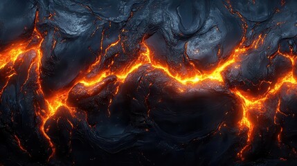 Fototapeta premium Abstract molten lava textures with glowing ember veins and sharp gradients