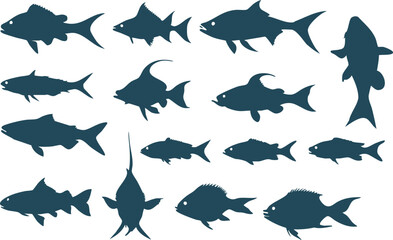 Modern Fish Silhouette for Aquatic Designs