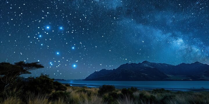 Celebrating Matariki, the Maori New Year, with a stunning view of the starry sky over New Zealands night landscape