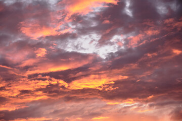 red sunset cloudy sky
