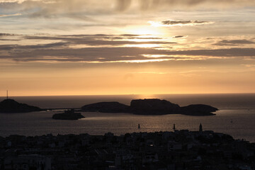 orangish sunset over the sea