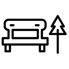 Bench Chair Park Line Icon