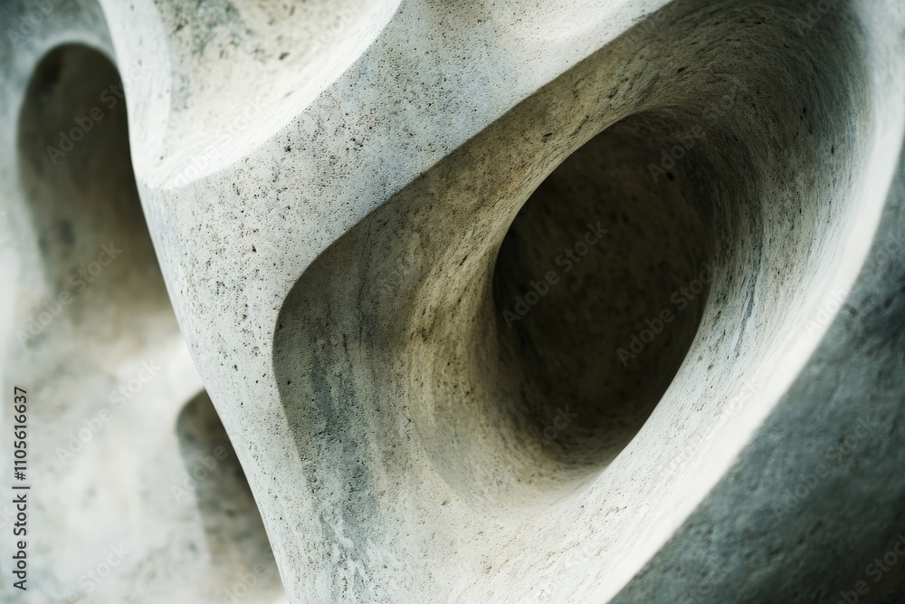 Aufkleber This image captures a close-up of a stone sculpture with smooth and flowing curves, showcasing its intricate and abstract design details.