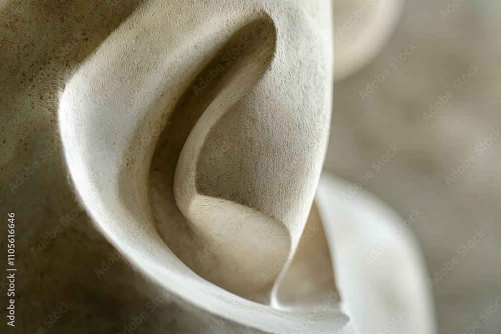 Aufkleber A minimalist abstract sculpture with detailed smooth curves is captured in this image, emphasizing simplicity, sophistication, and artistic craftsmanship.