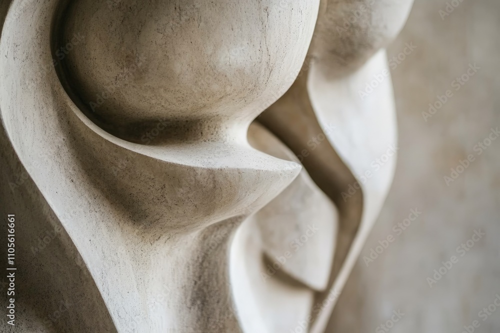 Poster a dramatic sculpted form featuring a play of shadow and light is captured, highlighting its curves a