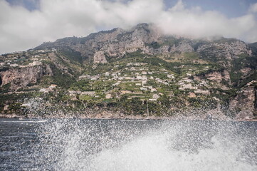 view of the town of Amalfi from the sea