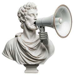 PNG Classical statue holding a megaphone
