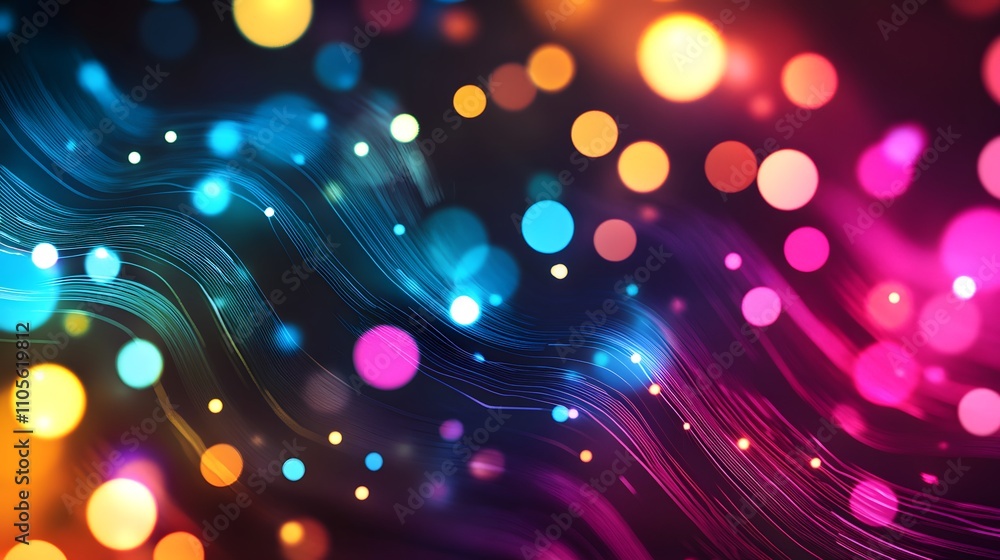 Poster abstract high tech environment with pulsating neon l ai generated illustration