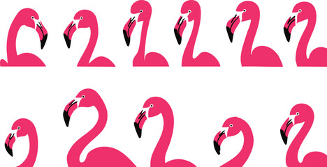 Flamingo Profile Vector Silhouette for Custom Graphics