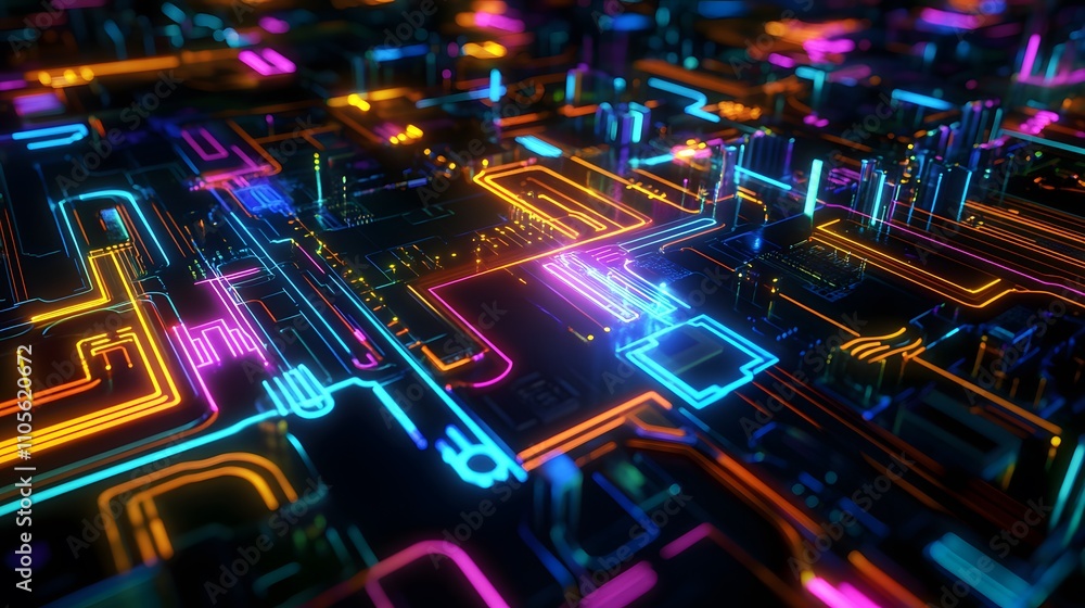 Poster advanced ai processor on a glowing circuit board pul ai generated illustration