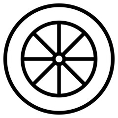 Fototapeta premium Bicycle Bike Components Line Icon