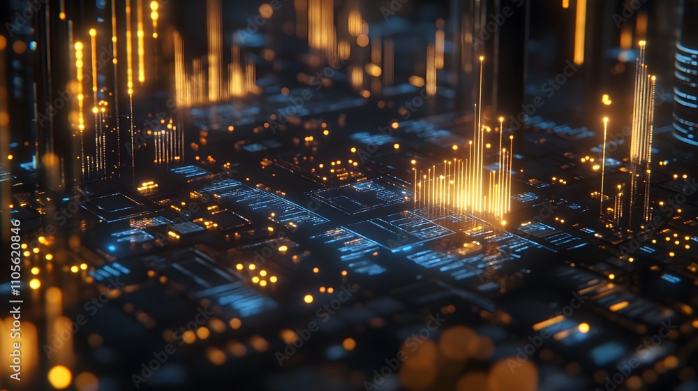 Poster advanced data analytics interface with detailed glow ai generated illustration