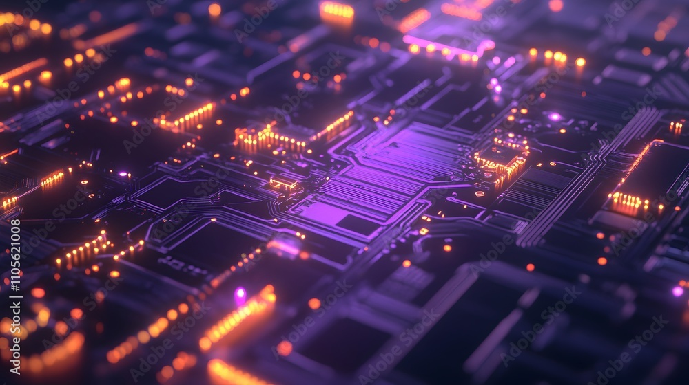 Poster advanced neural network circuitry glowing with soft ai generated illustration