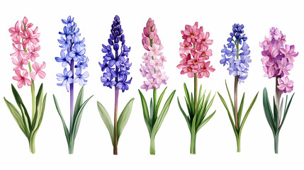 Vibrant Hyacinth Watercolor Illustration