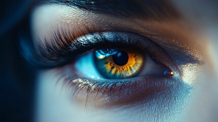 A Close Up Of A Sparkling Eye With Long Lashes