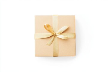 Top view of square cardboard box isolated on a white background