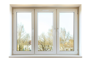 Sill window with double glass isolated on AI Image