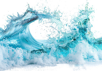 Water wave background with blue water splash isolated AI Image