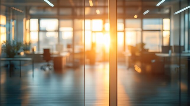 Contemporary corporate workspace with a focus on blu AI generated illustration