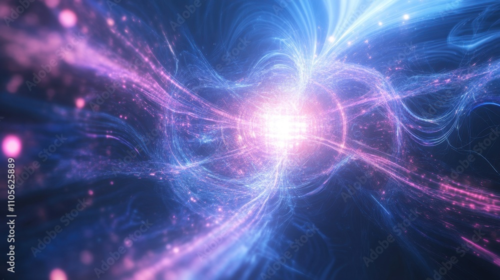 Poster a conceptual visualization of quantum gates, glowing with radiant energy fields and symbolizing comp