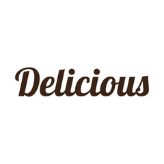 Delicious Handwritten Font | Food & Dessert Text Art chocolate color word vector