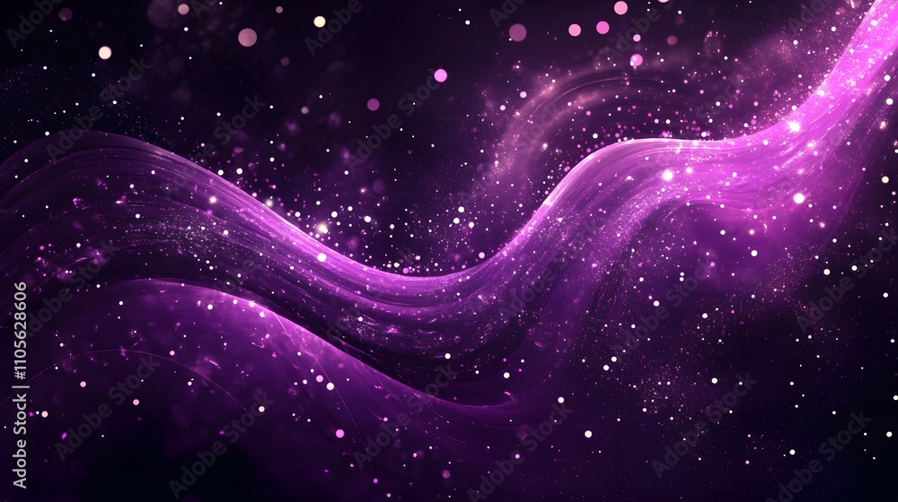 Poster dynamic abstract design with shimmering violet waves ai generated illustration
