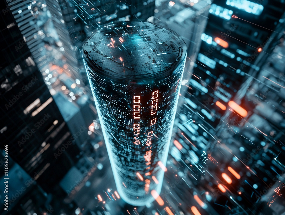 Poster ai-generated visual exploration of futuristic cityscape urban environment digital render high-tech a