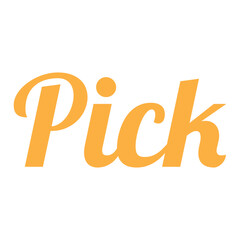 pick text front typography vector 