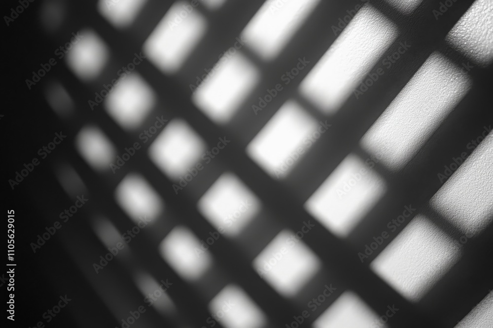 Leinwandbilder black and white abstract shadow patterns from a grid on a surface create a dramatic contrast, playin