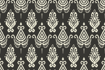 Abstract ethnic ikat pattern traditional Design for background, carpet, wallpaper, clothing, wrapping, Batik, fabric, Vector illustration. embroidery style.