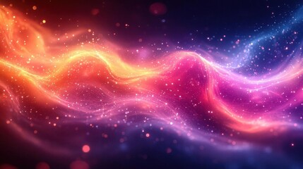 Obraz premium Cosmic luminous patterns with glowing vibrant highlights, soft metallic shadows, and dynamic overlays