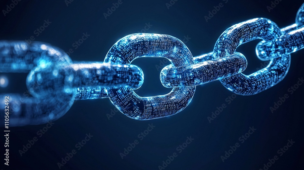 Leinwandbilder A digital ledger interface highlighting real-time transactions on a blockchain Stock Photo with side copy space