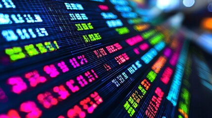 Fototapeta premium A digital ledger interface highlighting real-time transactions on a blockchain Stock Photo with side copy space
