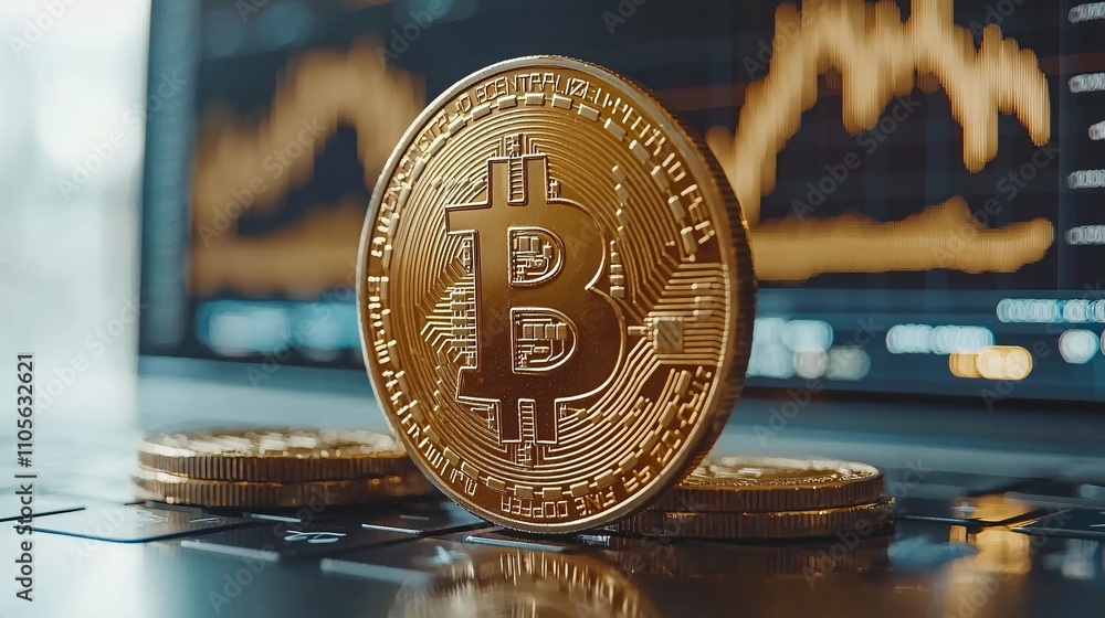 Aufkleber A digital ledger interface highlighting real-time transactions on a blockchain Stock Photo with side copy space