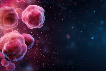 Abstract Colorful Cellular Structures on Dark Background for Science