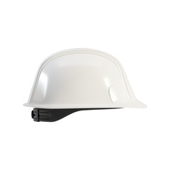 White hard hat from side view isolated on white background, 3d render. White helmet cutout for Labour Day concept.