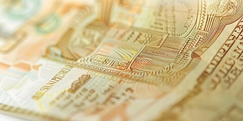 Fototapeta premium Close-up of currency displaying intricate designs and security features.