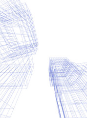 abstract architecture vector 3d illustration