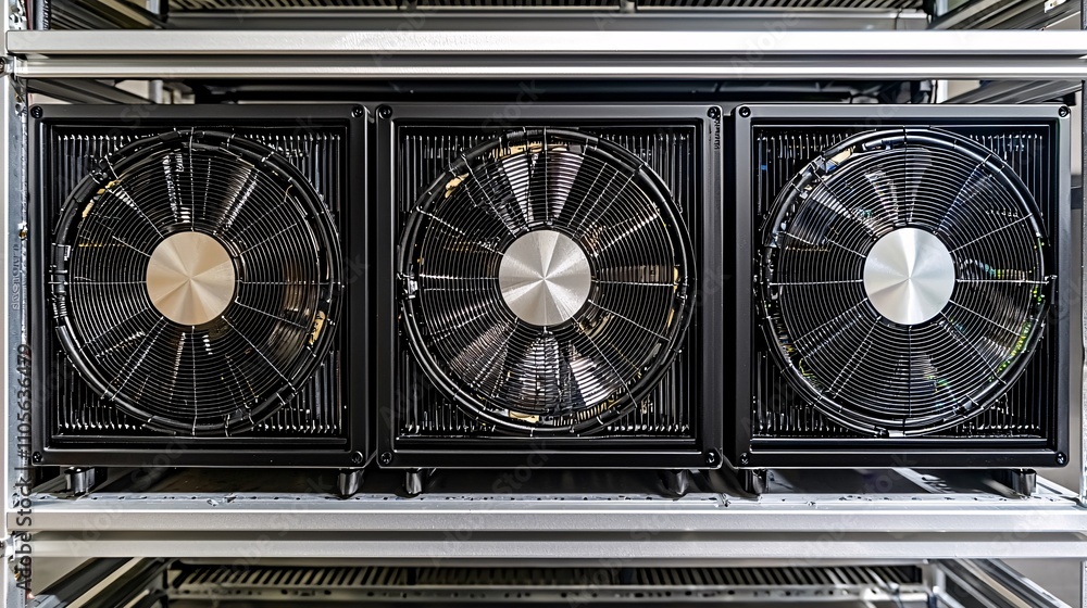 Aufkleber A digital currency system powered by blockchain technology in a futuristic setup Stock Photo with side copy space