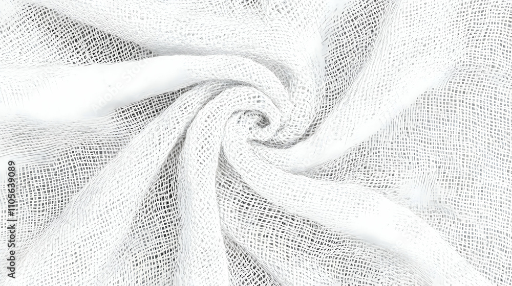 Aufkleber white fabric texture with woven pattern and soft, draped folds - abstract background