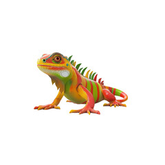 Obraz premium Vibrant Rainbow Iguana Lizard Reptile, Colorful Exotic Animal