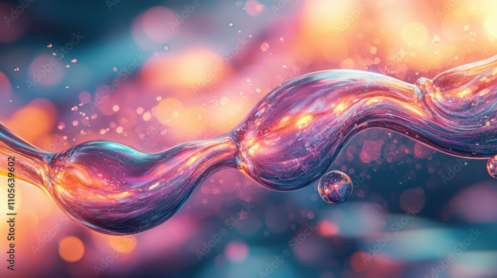 Poster 3d render abstract multicolor visualization