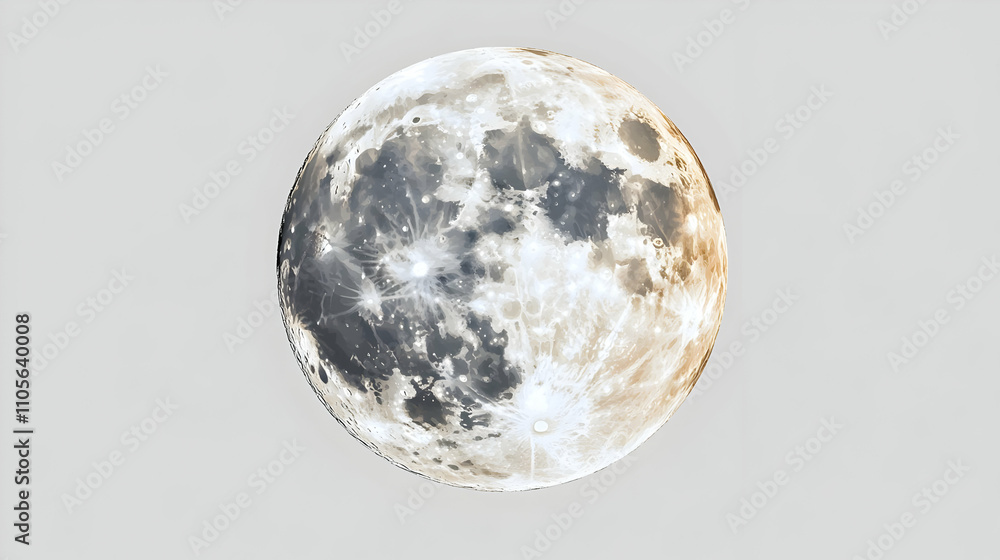 Wall mural a close-up view of the moon's surface with detailed craters and features, displaying a realistic and