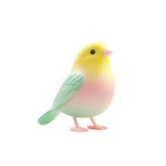 Pastel-Colored Bird Figurine, Cute Springtime Decor
