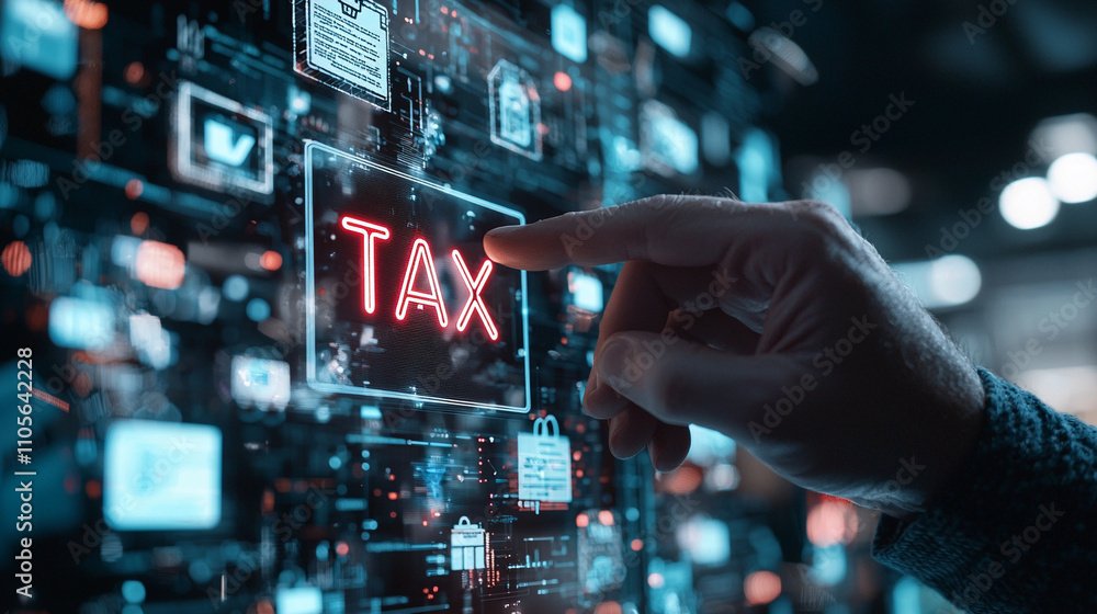 Poster ai generates visual tax strategies digital workspace infographic tech environment close-up viewpoint