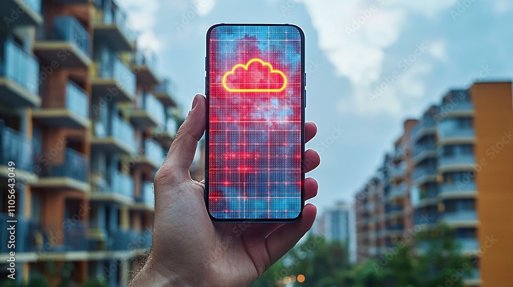 Poster A professional setting with cloud technology empowering remote collaboration Stock Photo with side copy space