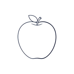 Apple print outline vector illustration.