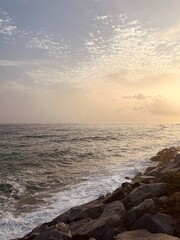 Golden Hour Sunset Over the Ocean with Warm Vibrant Colors.